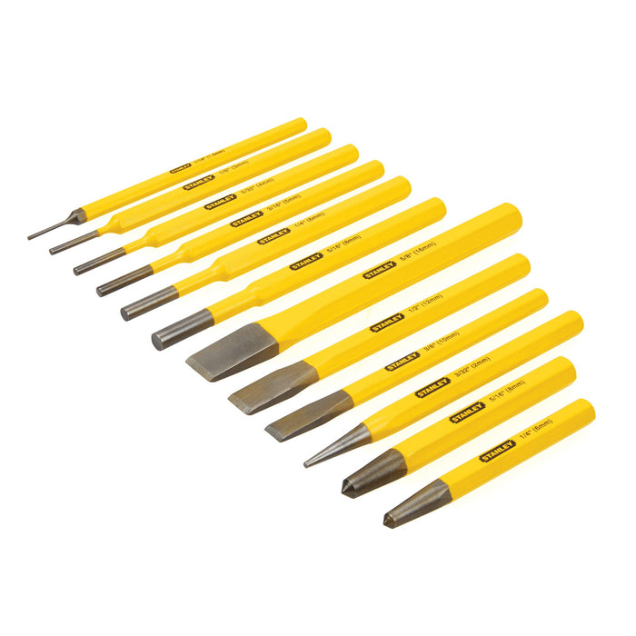 Set Pin Punches & Cold Chisel 12 PCS. Stanley