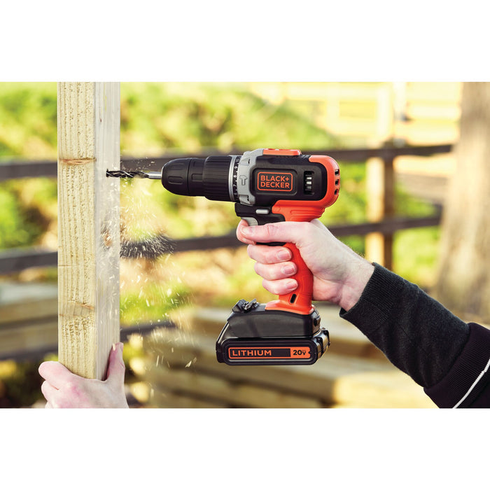 Hammer Drill 3/8'' 20V Lithium-Ion Black and Decker