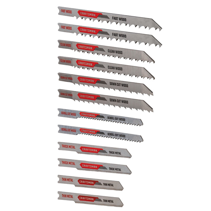 Set 12 PC U-Shank Jig Saw Blade Case Craftsman