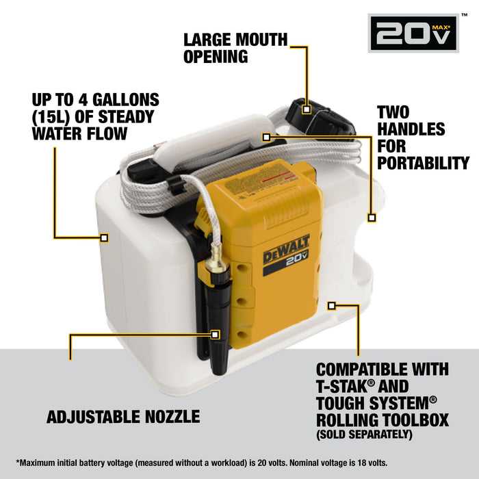 Water Tank 4G 20V MAX* POWERED (Tool Only) Dewalt