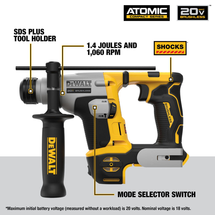 Rotary Hammer 5/8" SDS Plus Atomic (Tool Only) Dewalt