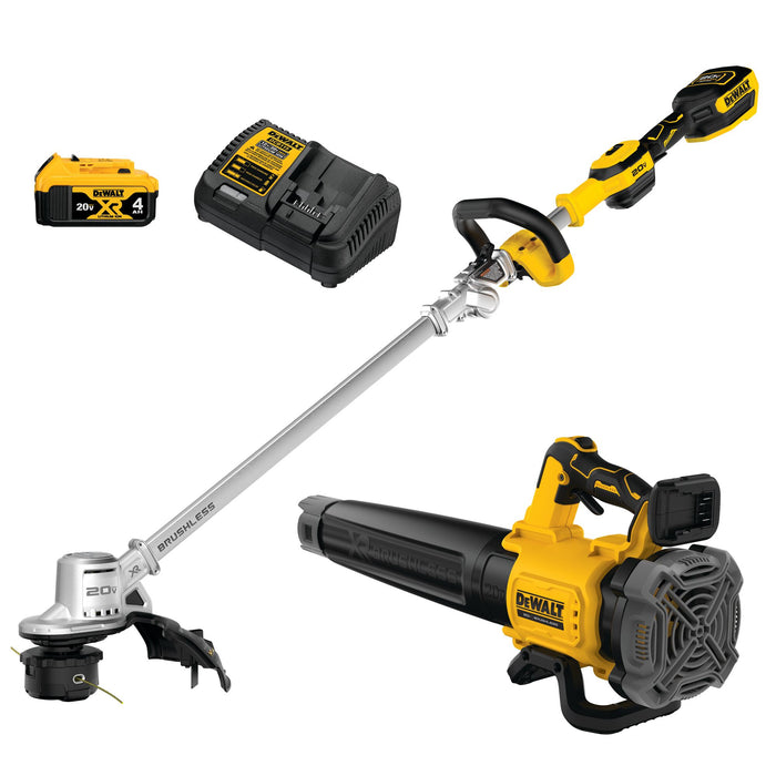 Set String Trimmer 14" DCST922 / Handheld Axial Blower DCBL722 W/Battery 4.0AH 20V Dewalt