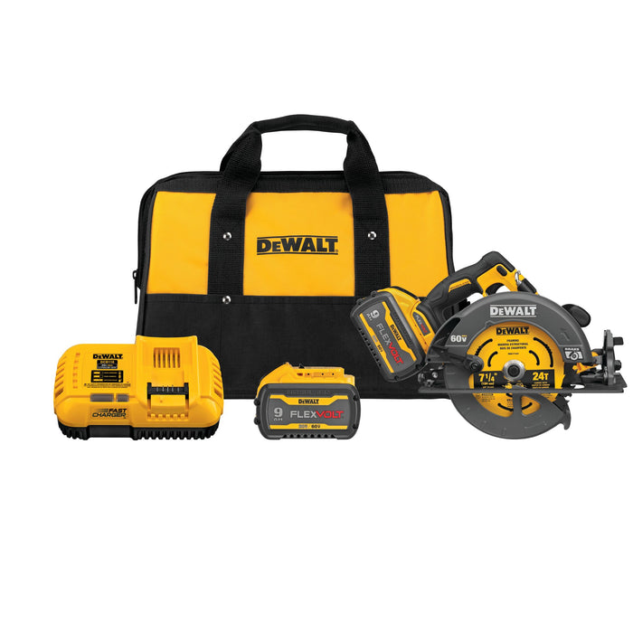 Circular Saw 7-1/4" W/Electronic Brake Kit 60V FlexVolt W/2 Battery Dewalt