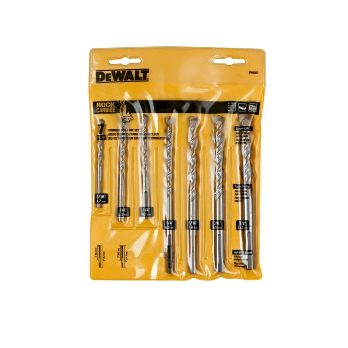 Set Drill Bit 7 PC Rock Carbide Dewalt