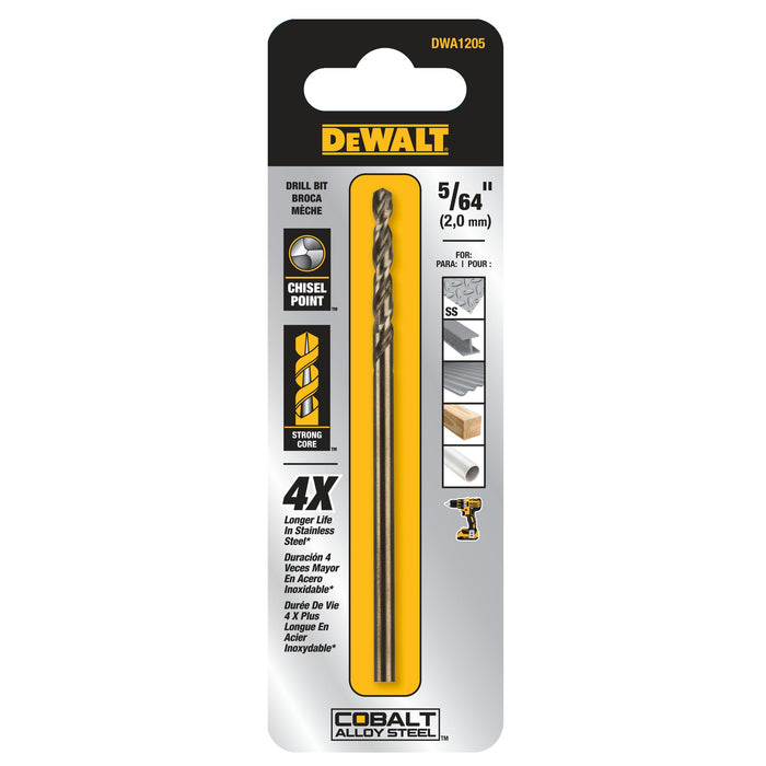Split Point Cobalt Drill Bit 5/64"Dewalt
