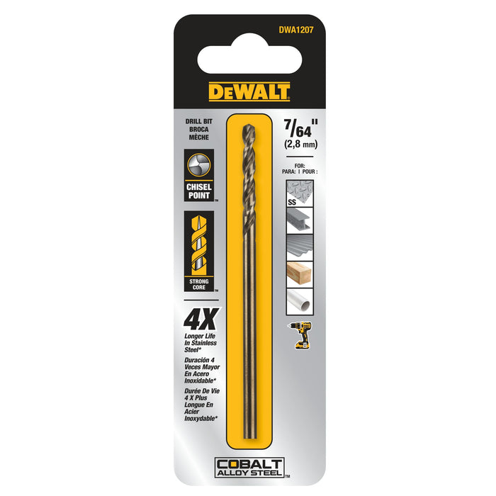 Split Point Cobalt Drill Bit 7/64"Dewalt