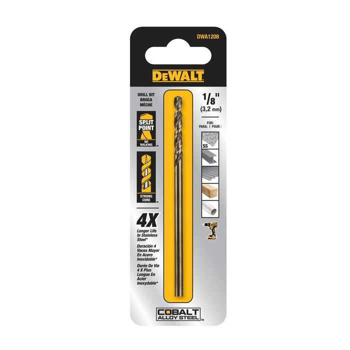 Split Point Cobalt Drill Bit 1/8"Dewalt