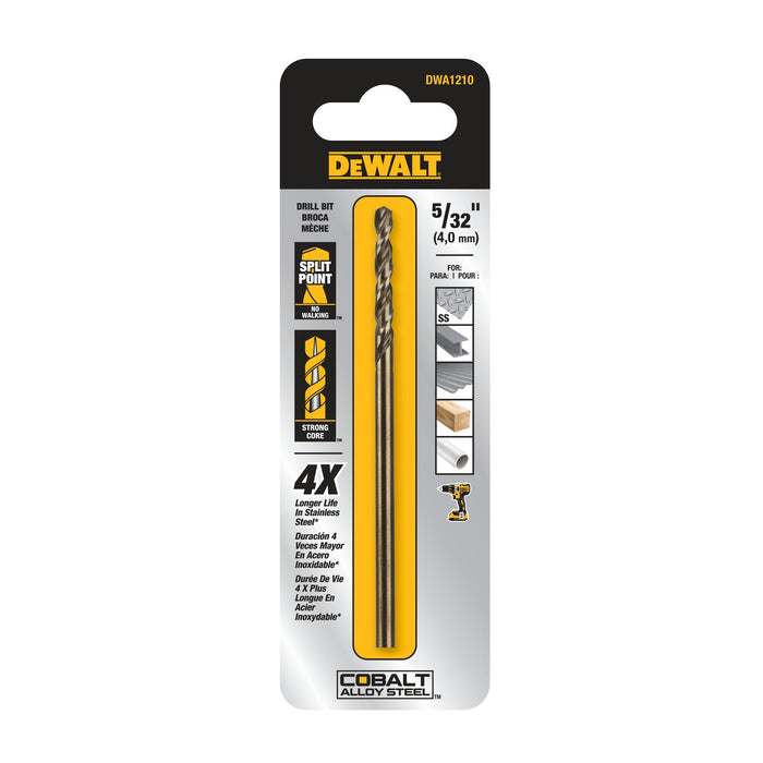 Split Point Cobalt Drill Bit 5/32"Dewalt