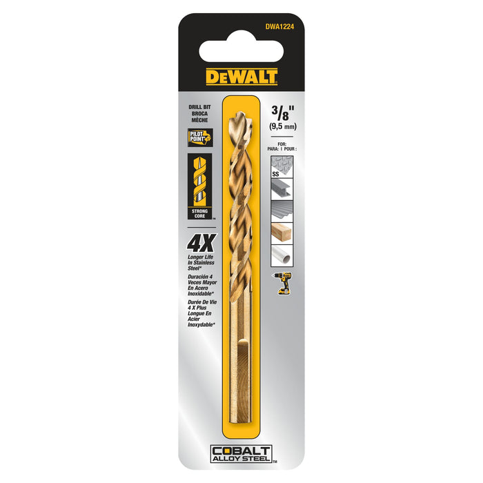 Split Point Cobalt Drill Bit 3/8"Dewalt