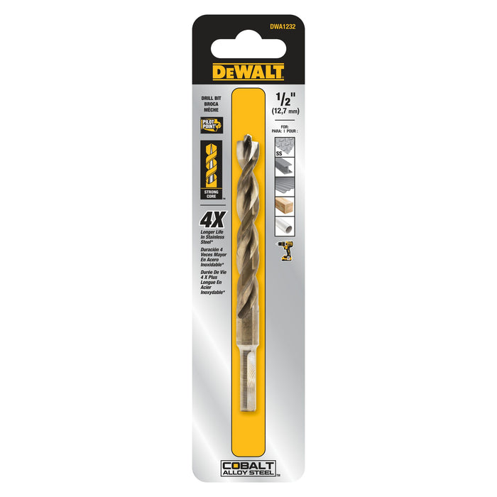 Split Point Cobalt Drill Bit 1/2"Dewalt