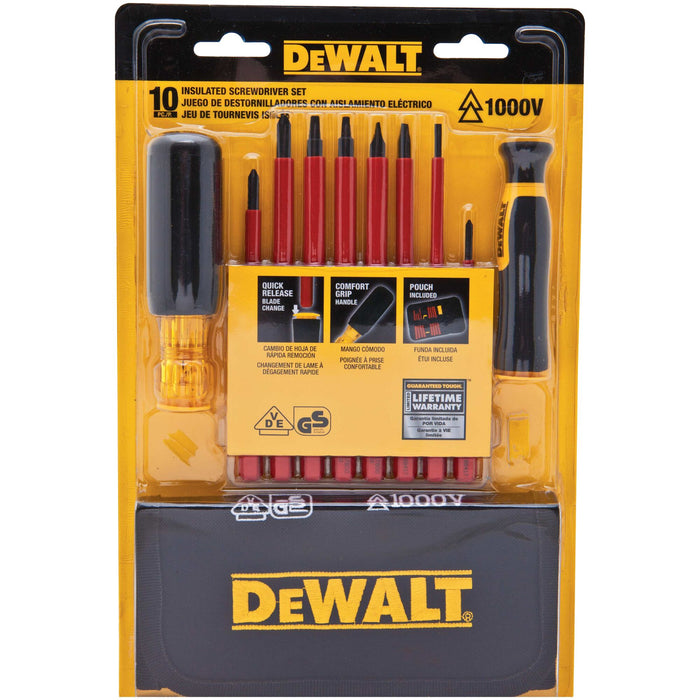 Set 10PC Electrician Insulated Vinyl Grip Screwdriver Dewalt