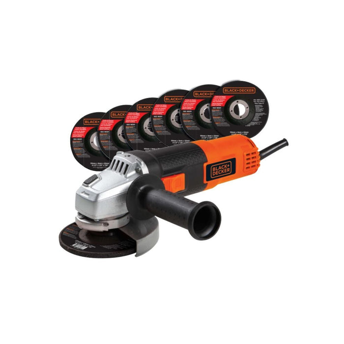 Angle Grinder 4-1/2'' 820W W/6 Disc. Black and Decker