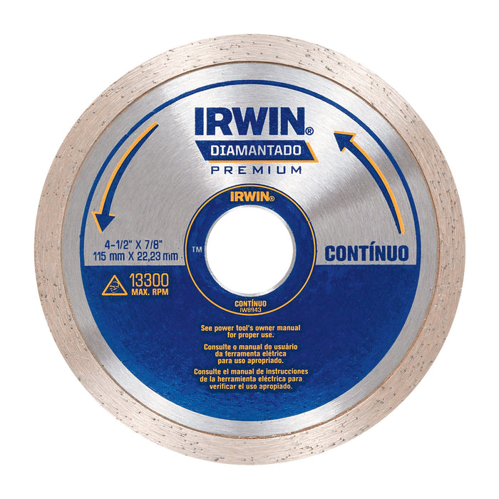 Continuous Diamond Blade Wet 4-1/2" Irwin