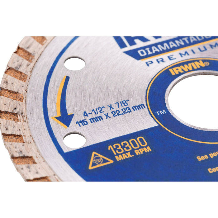 Turbo Diamond Blade Wet/Dry 4-1/2" Irwin