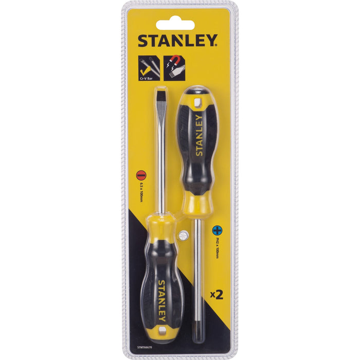 Screwdriver Set 2 PC. Slotted/Phillips 4" Stanley