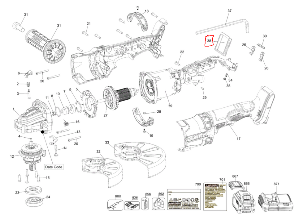 "Box Cover" Angle Grinder Dewalt