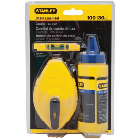 CHALK LINE REEL 100’ 3 PC STANLEY