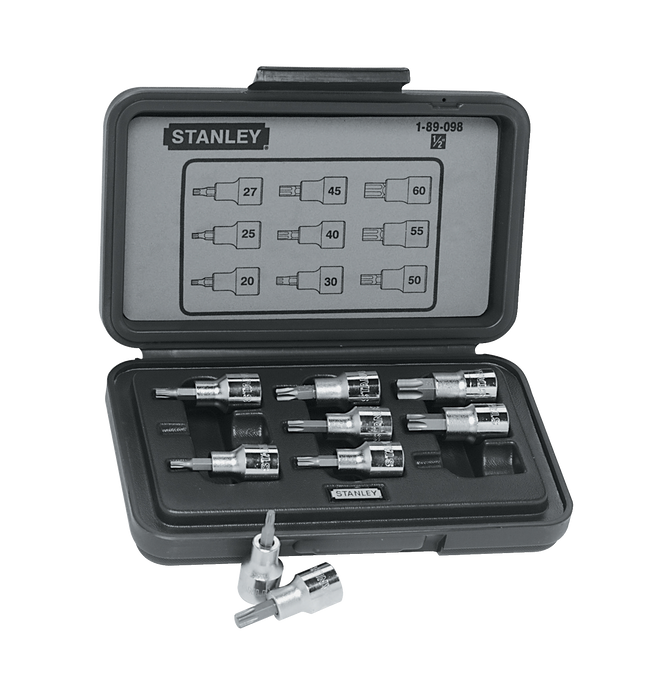 SET 9PC SOCKET TORX T-20 @ T-60 STANLEY