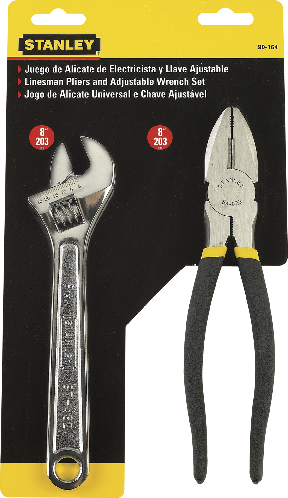 SET DE LINESMAN AND ADJUSTABLE WRENCH 8" STANLEY