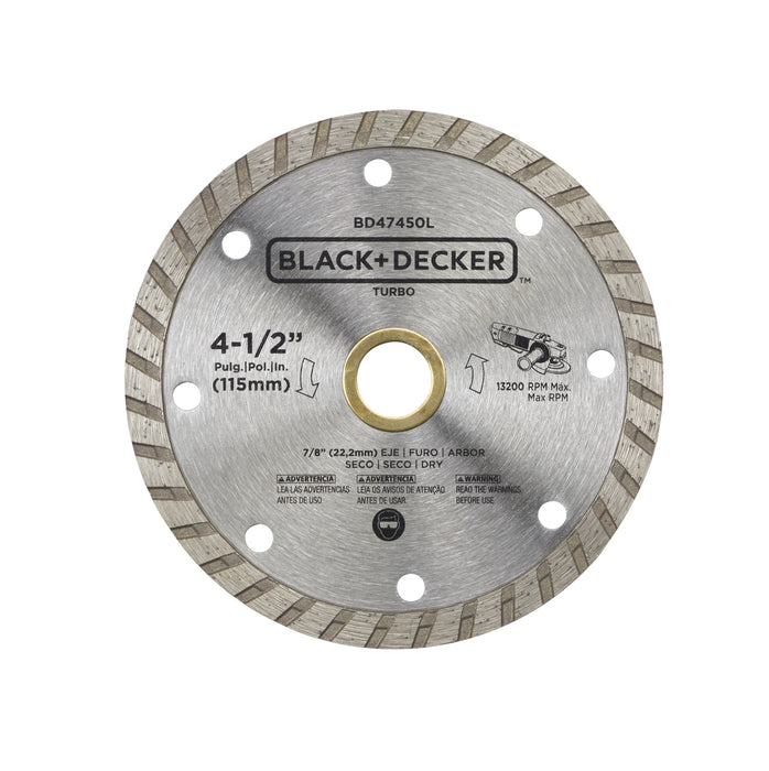 Turbo Diamond Disc. 4-1/2" Black and Decker
