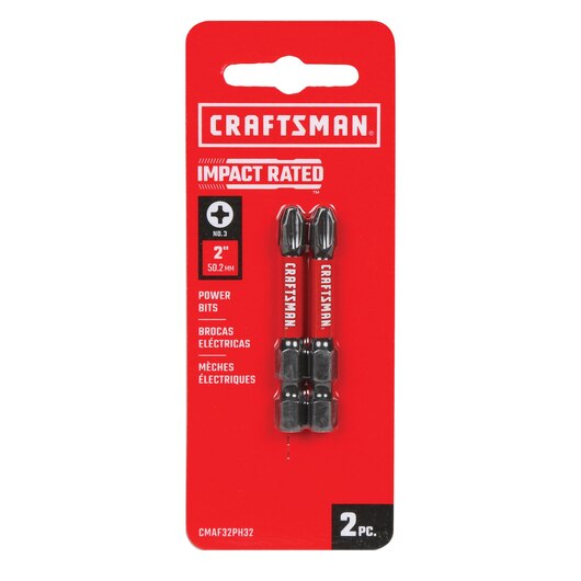 2 PC IMPACT RATED PHILLIPS BIT #3 X 2" CRAFTSMAN