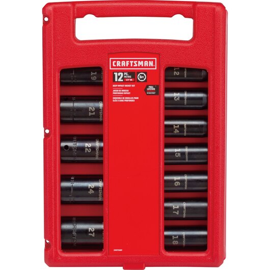 SET 12 PC. METRIC IMPACT DEEP SOCKET DR. 1/2'' CRAFTSMAN