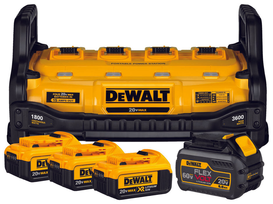 POWER STATION W/ 4 BATTERY INVERTER DEWALT