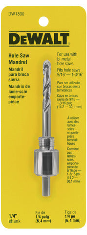 HOLE SAW ADAPTER 1/4" FITS 9/16"- 1-3/16" DEWALT