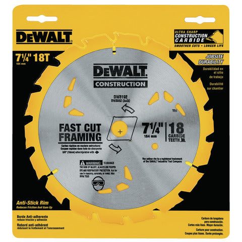 CIRCULAR SAW BLADE 7-1/4" X 18T DEWALT