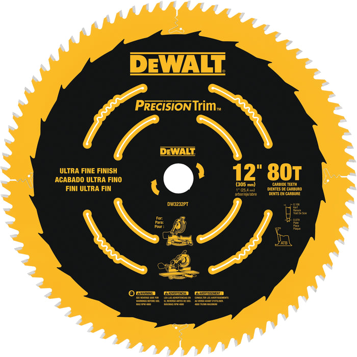 DISCO CIRCULAR 12" 1" X 80T DEWALT