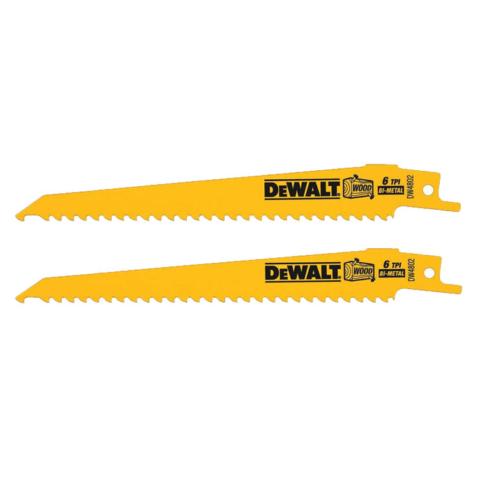 RECIPRO BLADE 6" X 6 TPI 2 PC DEWALT