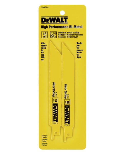 RECIPRO BLADE 6" X 18 TPI 2 PC DEWALT