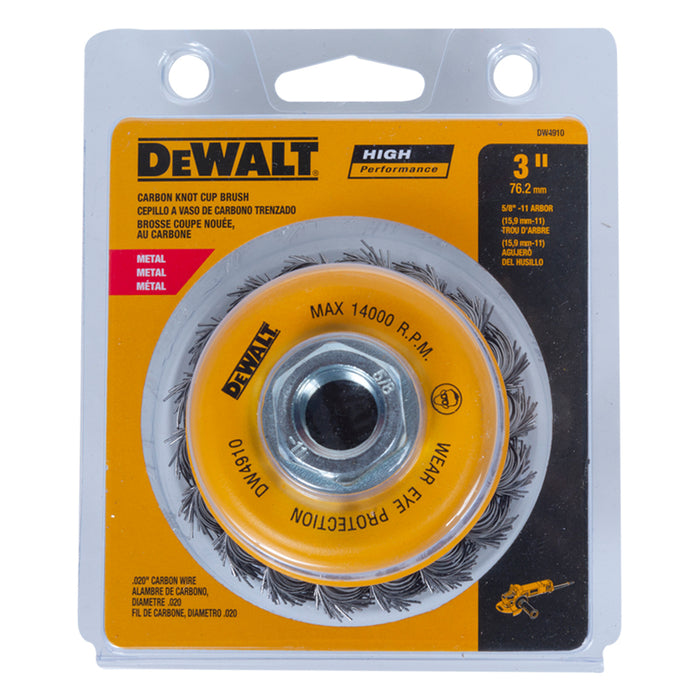 CUP BRUSH TRENZADO 3" X 5/8" DEWALT