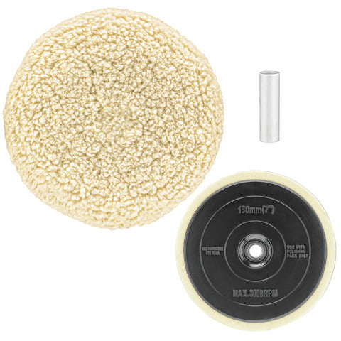 WOOL BUFFING PAD & BACKING PAD 7" KIT