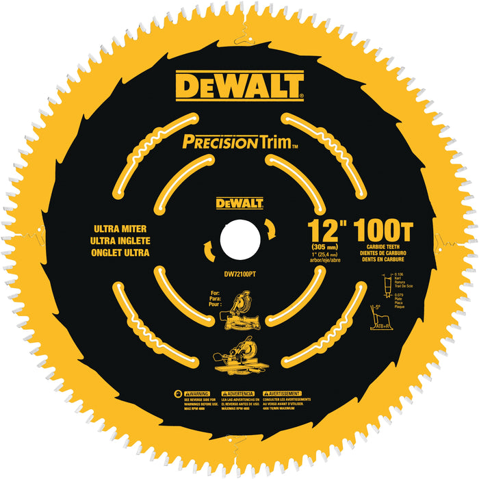 DISCO CIRCULAR 12" 1" X 100T DEWALT