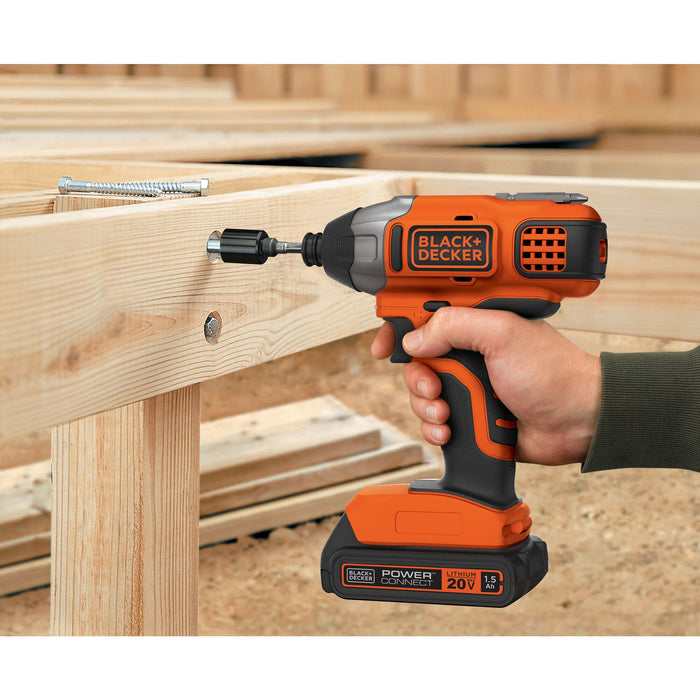 Impact Driver 1/4" 20V Lithium-Ion Black and Decker