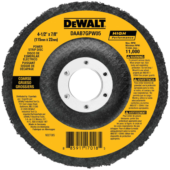 Power Strip Disc "Coarse" 4-1/2" x 7/8” Dewalt