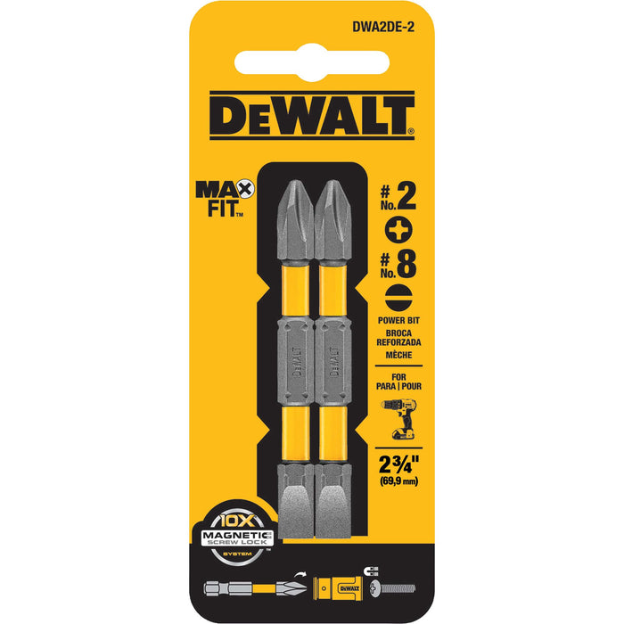 Double Ended Bit 2 Pc. #2PH / #8SL. X 2-3/4" Tough Grip Dewalt