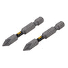 Phillips Bit 2 PCS. #1 X 2" Tough Grip Dewalt