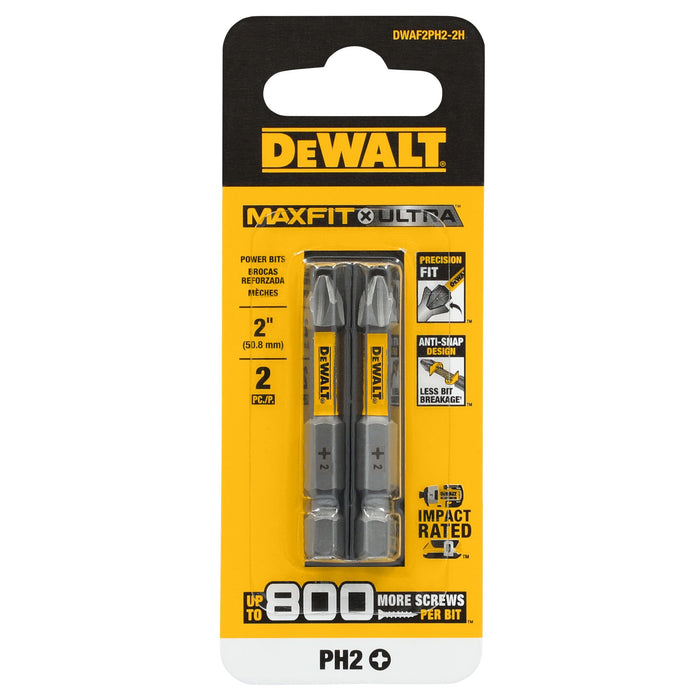 Phillips Bit #2PH X 2" Max Fit 2 PCS. Dewalt