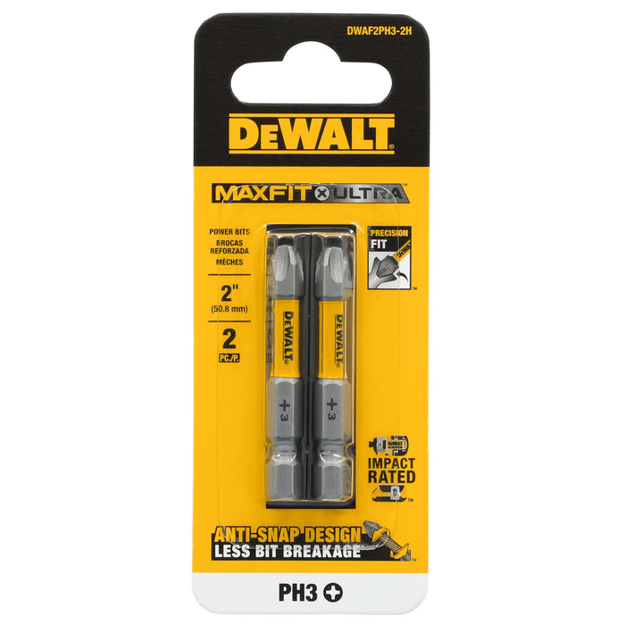 Phillips Bit 2 PCS. #3 X 2" MaxFit Dewalt