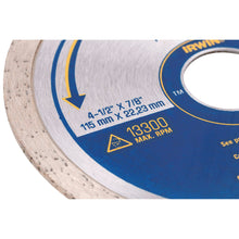 Load image into Gallery viewer, Continuous Diamond Blade Wet 4-1/2&quot; Irwin
