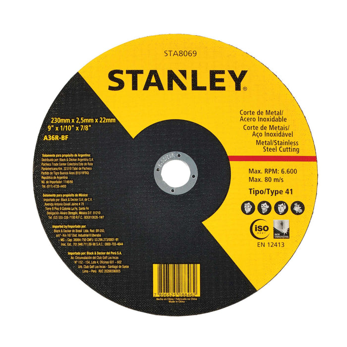 Metal / Stainless Steel Cutting Disc. 9" X 7/8" Stanley