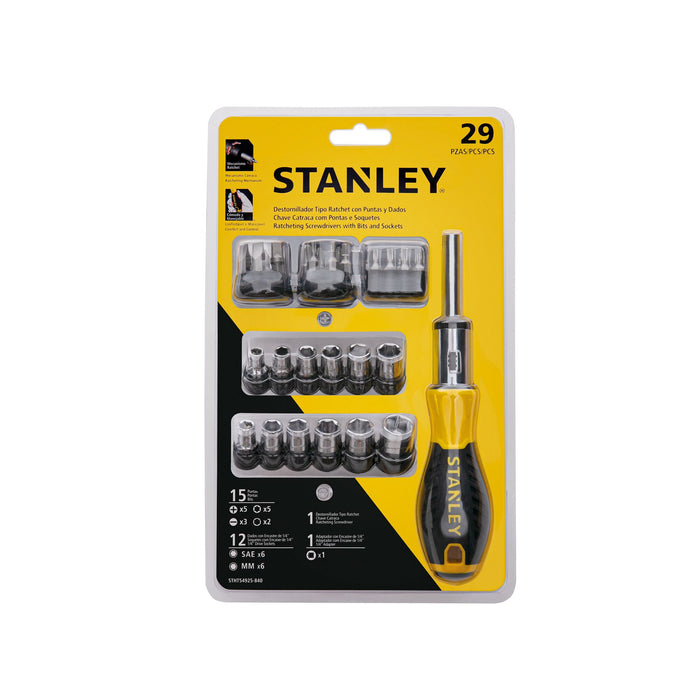 Ratcheting Screwdrivers W/Bits and Sockets 29PCS. Stanley