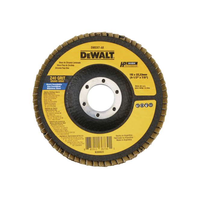 Zirconia Flap Disc "Z-40 Grit" 4-1/2" x 7/8" Dewalt