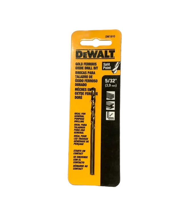 Gold Ferrous Split Point Drill Bit 5/32" Dewalt