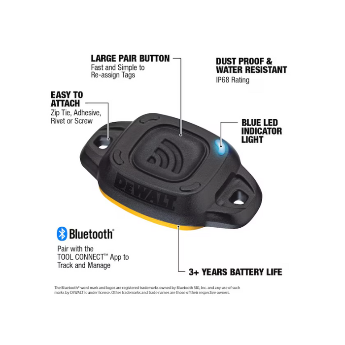 Tool Connect "4" Tags Bluetooth Track Dewalt