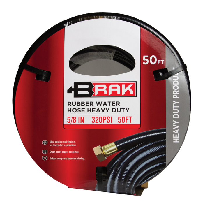 Rubber Water Hose 50' H.D. Brak