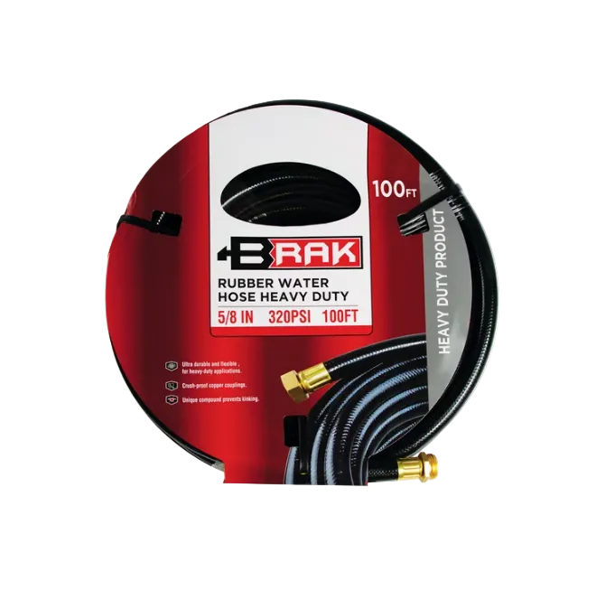 Rubber Water Hose 100' H.D. Brak