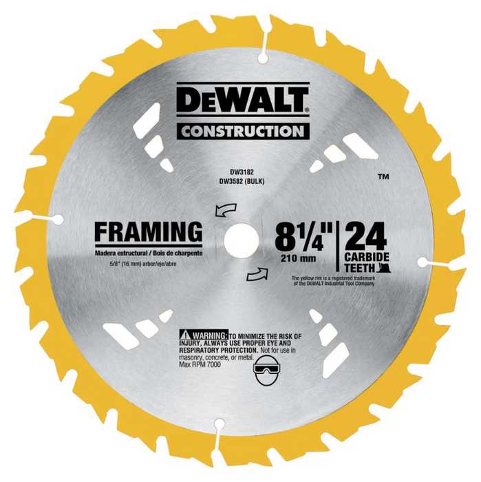 Wood Blade Disc 8-1/4" X 24T Dewalt